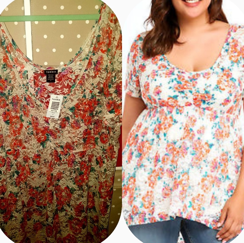 Floral Lace Babydoll Top